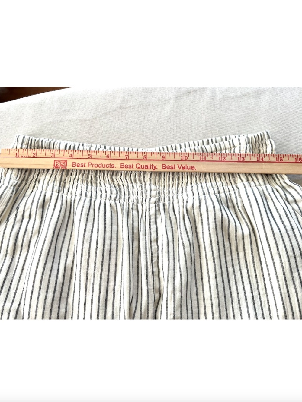 MARINE LAYER Pacifica Stretch Cotton Blend Wide Leg Pants - Charcoal Stripe - M - Picture 7 of 9